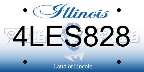 4LES828 Illinois License Plate