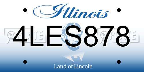 4LES878 Illinois License Plate