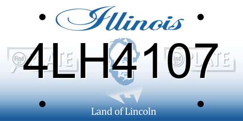 4LH4107 Illinois License Plate