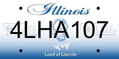 4LHA107 Illinois License Plate