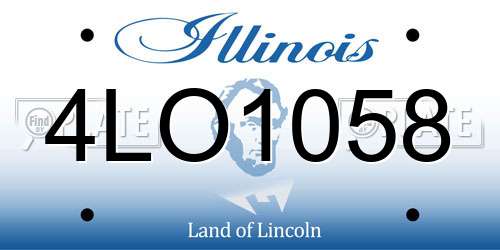 4LO1058 Illinois License Plate
