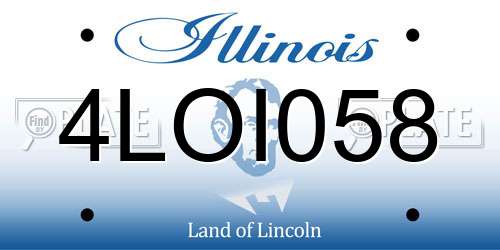 4LOI058 Illinois License Plate
