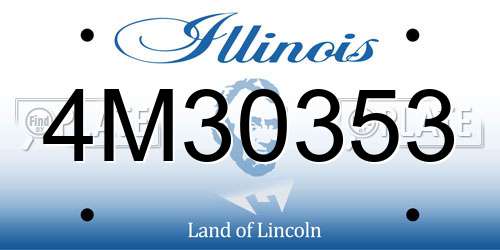 4M30353 Illinois License Plate