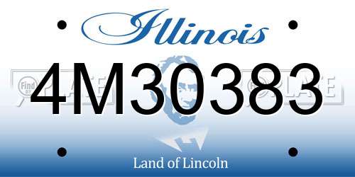 4M30383 Illinois License Plate