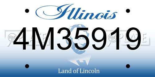 4M35919 Illinois License Plate