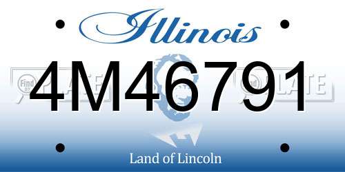 4M46791 Illinois License Plate