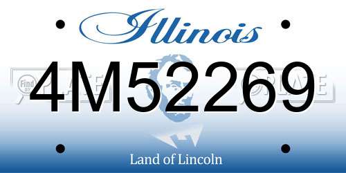 4M52269 Illinois License Plate