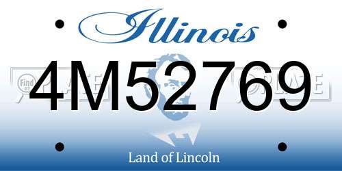 4M52769 Illinois License Plate