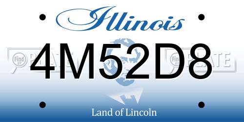 4M52D8 Illinois License Plate