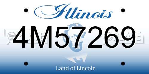 4M57269 Illinois License Plate