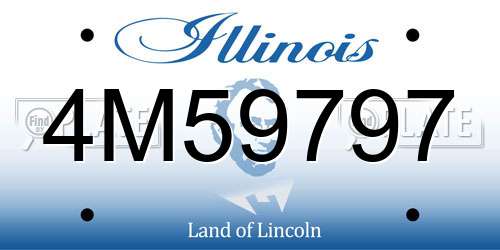 4M59797 Illinois License Plate