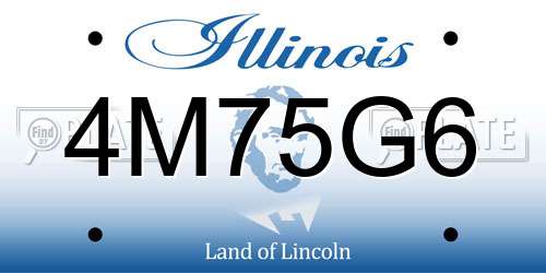 4M75G6 Illinois License Plate