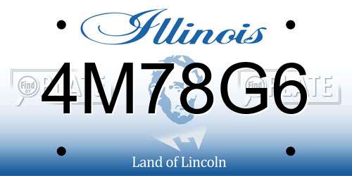 4M78G6 Illinois License Plate