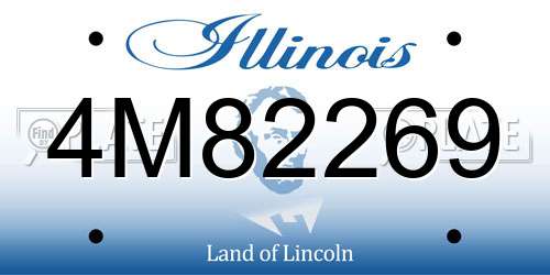 4M82269 Illinois License Plate