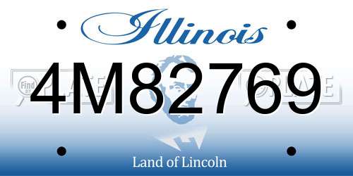 4M82769 Illinois License Plate