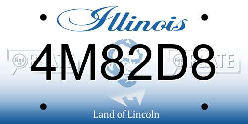 4M82D8 Illinois License Plate