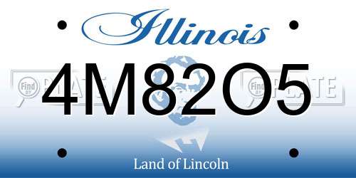 4M82O5 Illinois License Plate
