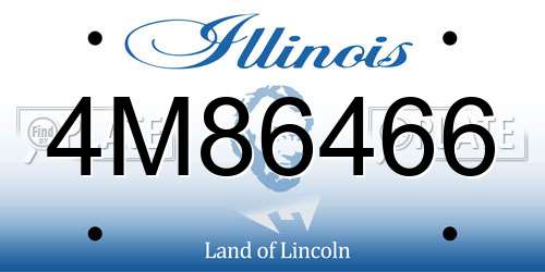 4M86466 Illinois License Plate