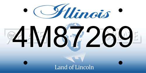 4M87269 Illinois License Plate