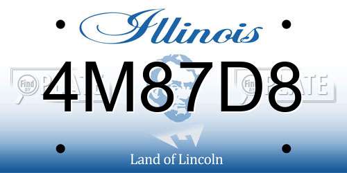 4M87D8 Illinois License Plate