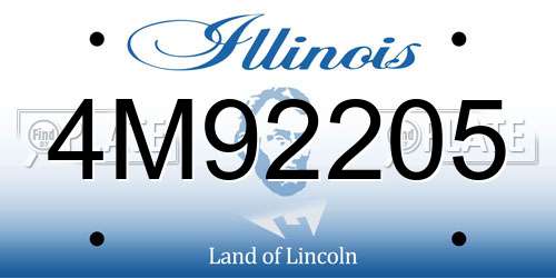 4M92205 Illinois License Plate
