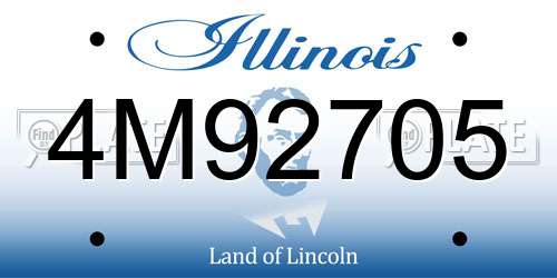 4M92705 Illinois License Plate