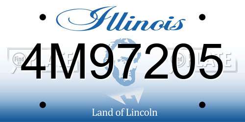 4M97205 Illinois License Plate
