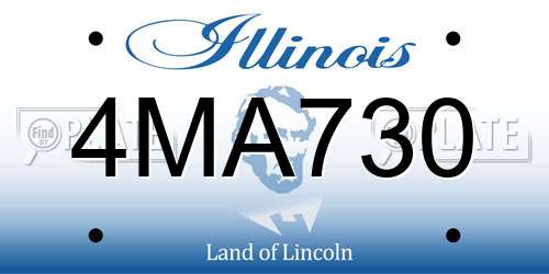 4MA730 Illinois License Plate