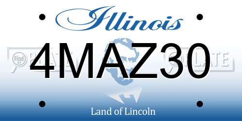 4MAZ30 Illinois License Plate