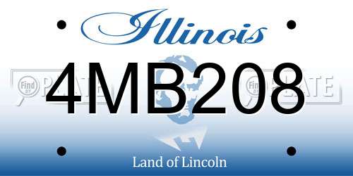 4MB208 Illinois License Plate
