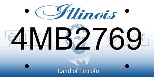 4MB2769 Illinois License Plate