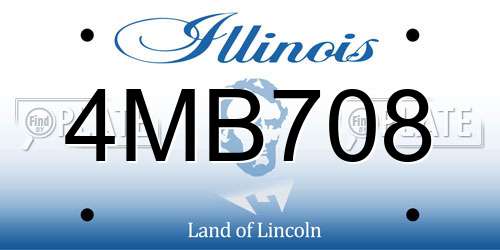 4MB708 Illinois License Plate