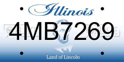 4MB7269 Illinois License Plate