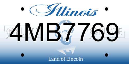 4MB7769 Illinois License Plate