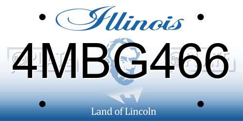 4MBG466 Illinois License Plate