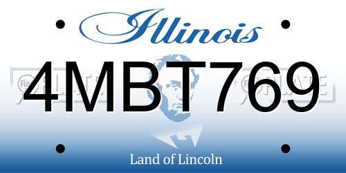 4MBT769 Illinois License Plate