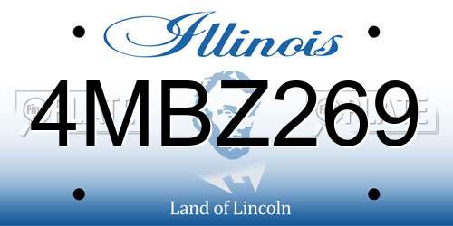 4MBZ269 Illinois License Plate