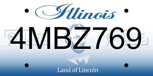 4MBZ769 Illinois License Plate