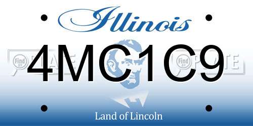 4MC1C9 Illinois License Plate