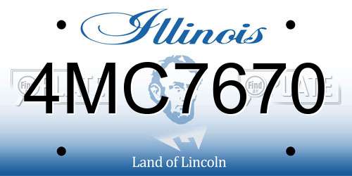 4MC7670 Illinois License Plate