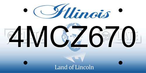 4MCZ670 Illinois License Plate