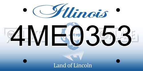 4ME0353 Illinois License Plate