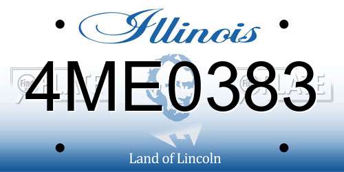 4ME0383 Illinois License Plate