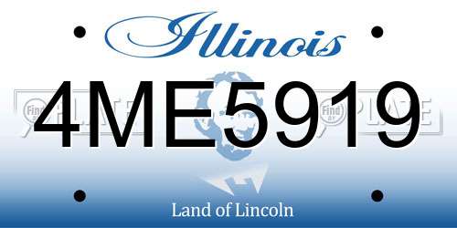 4ME5919 Illinois License Plate
