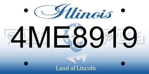 4ME8919 Illinois License Plate