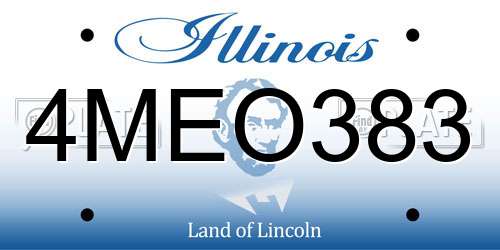 4MEO383 Illinois License Plate