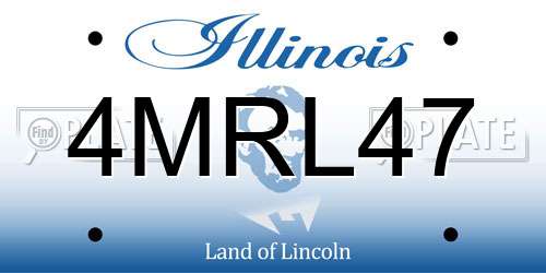 4MRL47 Illinois License Plate