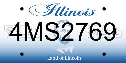 4MS2769 Illinois License Plate