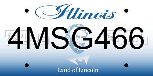 4MSG466 Illinois License Plate