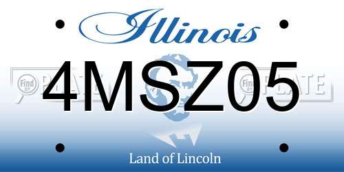 4MSZ05 Illinois License Plate